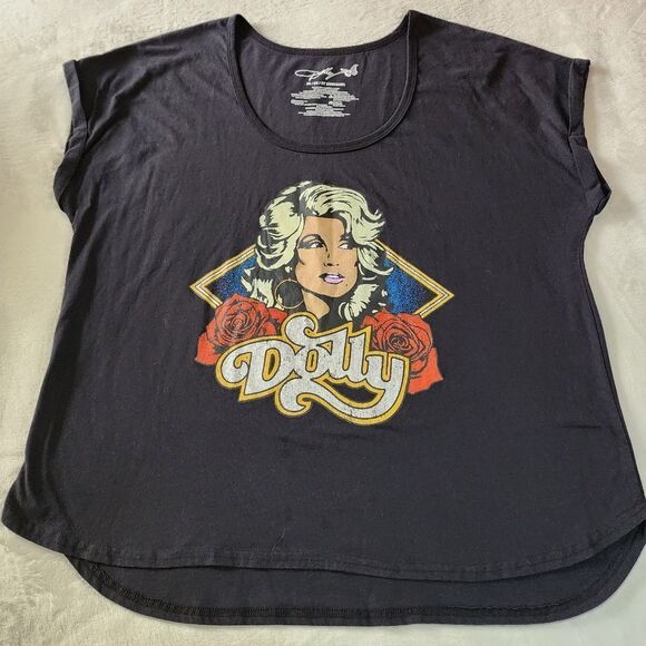 Dolly Parton Black Tshirt With Graphics Size 2X - Picture 1 of 7